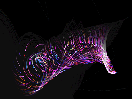 彩色粒子旋转Canvas特效-哈云网络